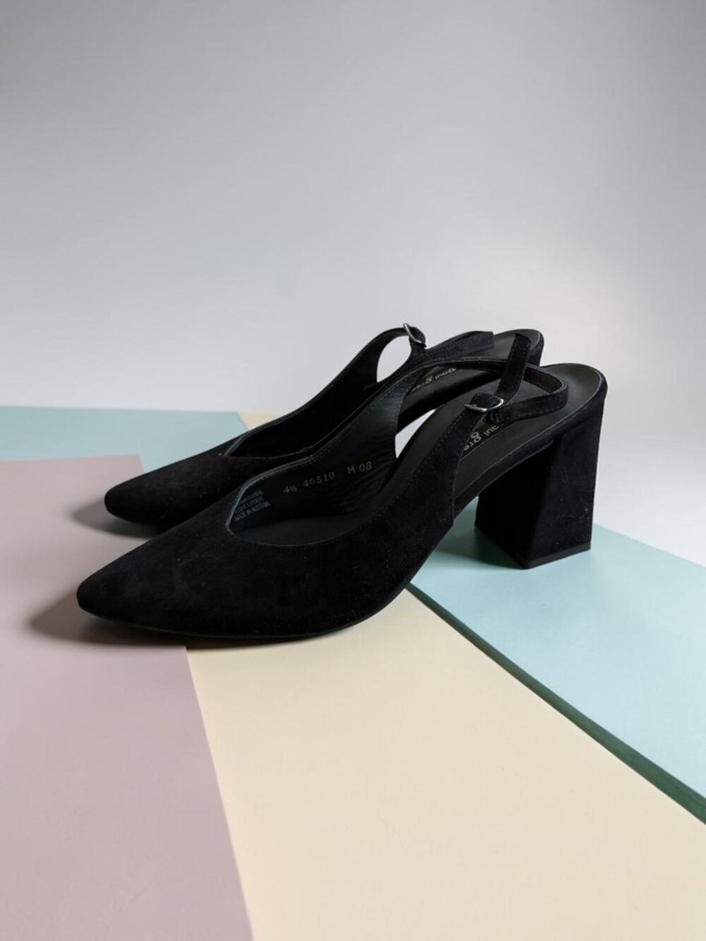 PAUL GREEN Black Suede Slingback heels Size 8